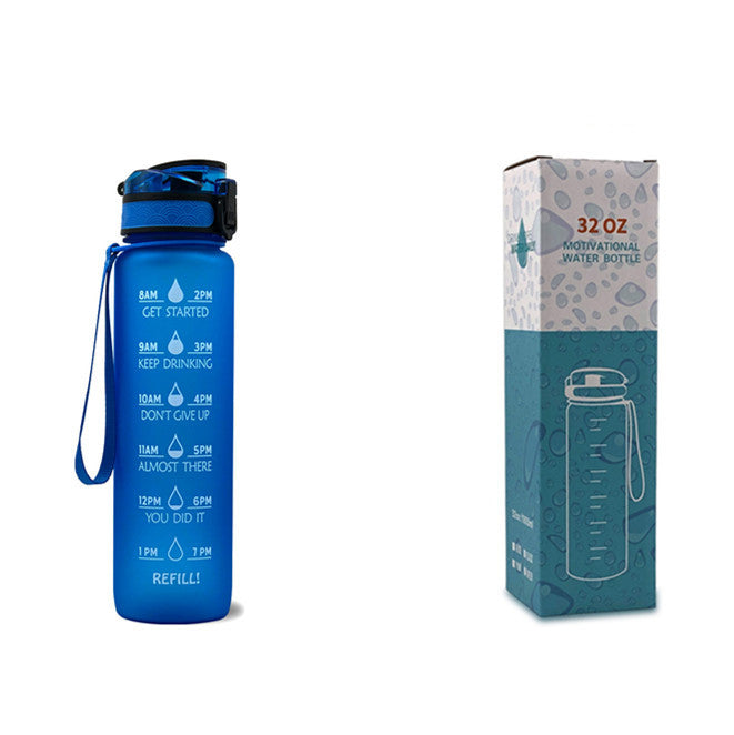Botella de agua Tritan 1L con marcador de tiempo cubierta de rebote botella de agua motivacional ciclismo copa a prueba de fugas para botellas deportivas de Fitness
